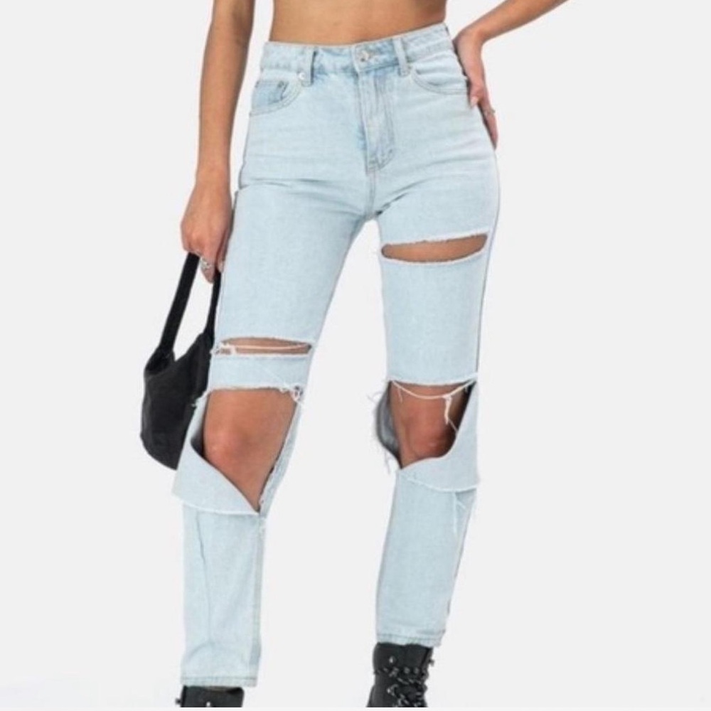 Adika Light Blue Distressed Women Jeans